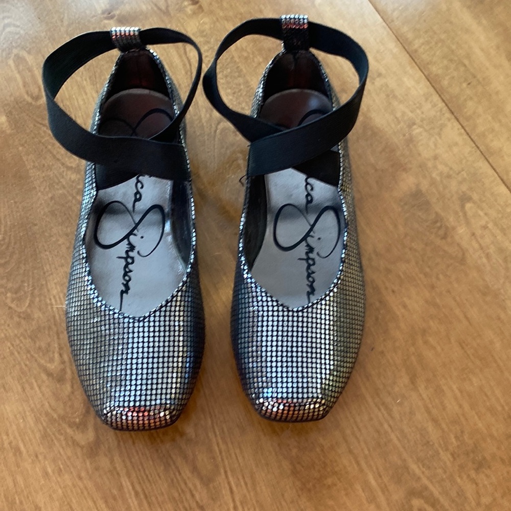 Metallic ballet style shoes
